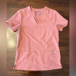 Used XS Figs Mauve Casma three pocket scrub top